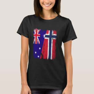 T-shirt Australie Norvège Demi-drapeau Australien Norvégie