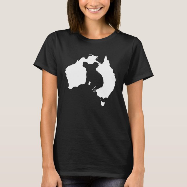 T-shirt Australie Outline Koala Silhouette - Ko australien (Devant)