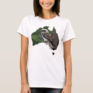T-shirt Australie Outline Laughing Kookaburra dans un arbr