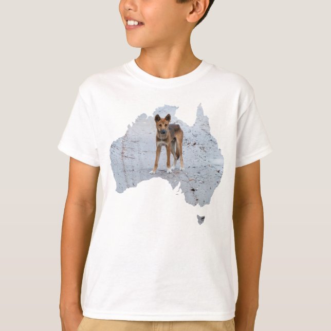 T-shirt Australie Plan Forme Dingo Fraser Island (Devant)