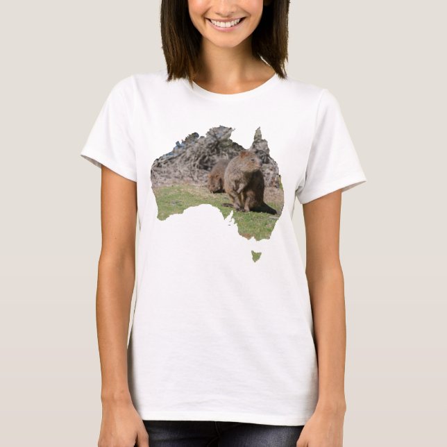 T-shirt Australie Plan Forme Quokka Grass (Devant)