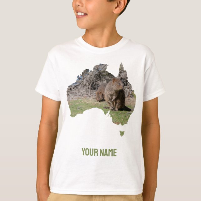 T-shirt Australie Plan Forme Quokka Grass (Devant)