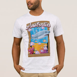 T-shirt Australie poster de voyage de requins sous-marins