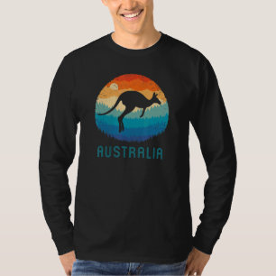 T-shirt Australie Retro Kangaroo Vintage Outback Sunset Au
