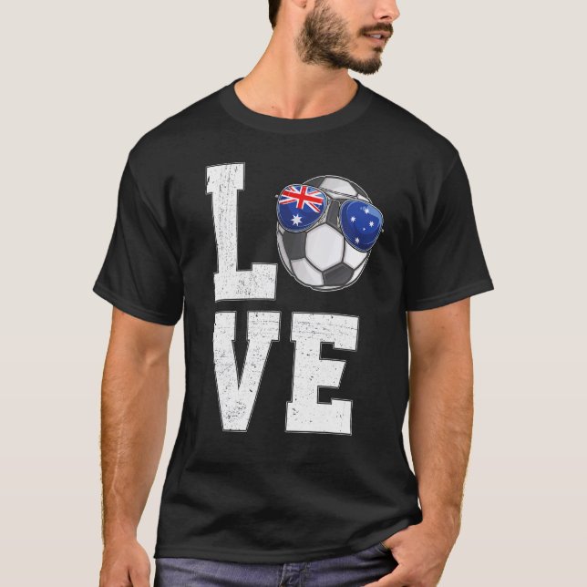 T-shirt Australie Soccer Love Drapeau Australien (Devant)