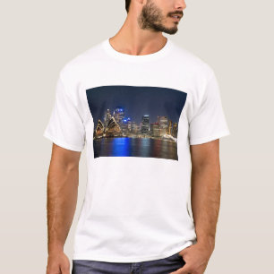 T-shirt Australie, Sydney. Skyline avec l'Opéra vu