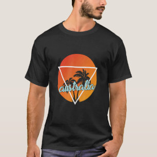 T-shirt Australie Triangle En Forme De Soleil Avec Palmes