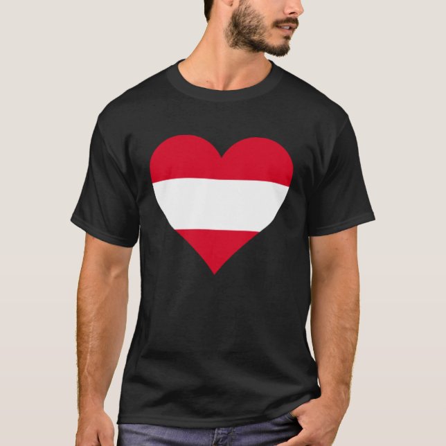 T-shirt Austria Flag Heart Austria Gifts Love Austria (Devant)