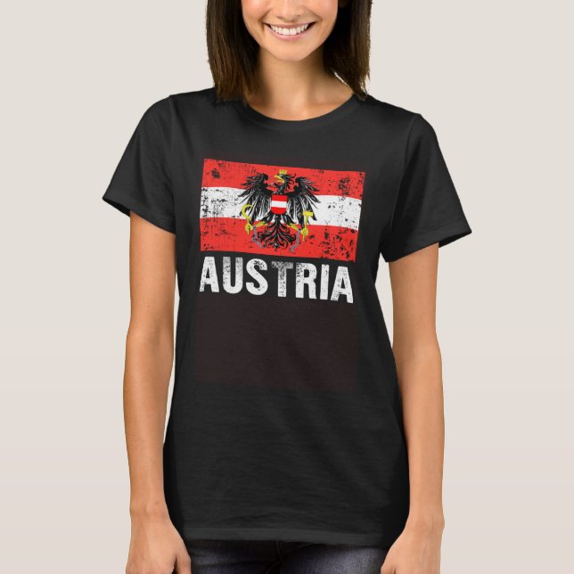T-shirt Austrian Flag Austria Vienna Land der Berge Eagle (Devant)