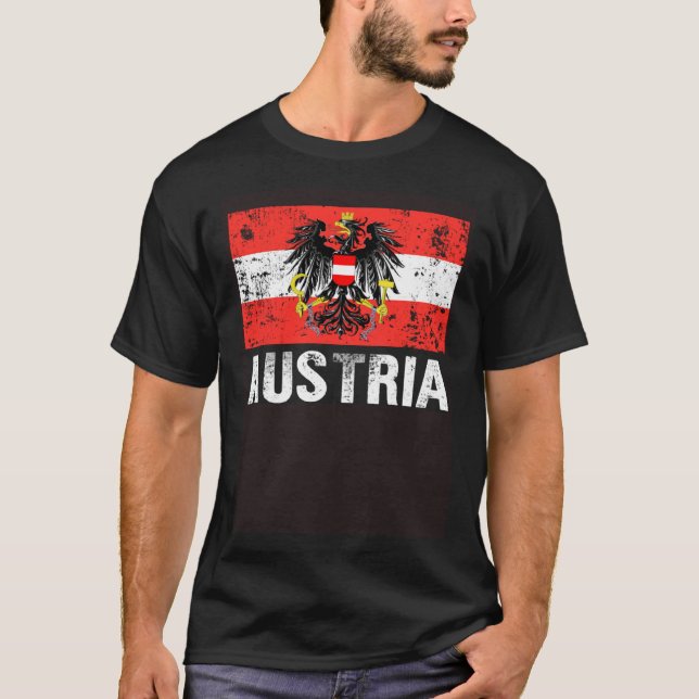 T-shirt Austrian Flag Austria Vienna Land der Berge Eagle (Devant)