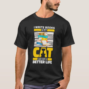 T-shirt Auteur Chat Livre Poésie Romancier Écrivain