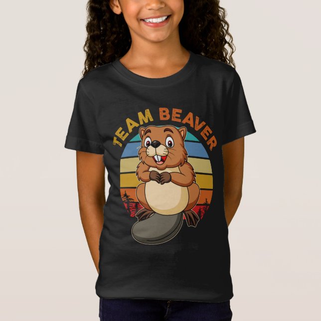 T-Shirt Auteur de castors rétro Sunset Beavers (Devant)