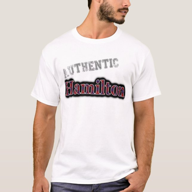 T-shirt Authentic Clan Hamilton Tartan Nom Design (Devant)