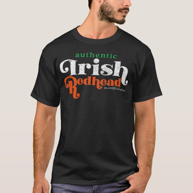 T-shirt Authentic Irish Redhead Funny Red Head Cadeau  (Devant)