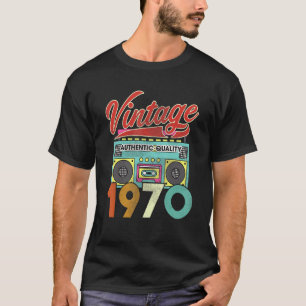 T-shirt Authentic Quality Radio Vintage 1970 52e anniversa