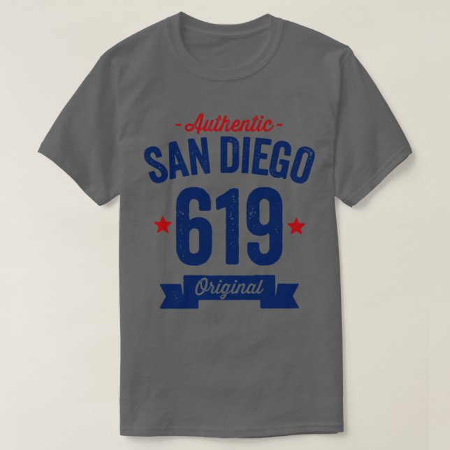 T-shirt Authentic San Diego 619 Area Code (Design devant)