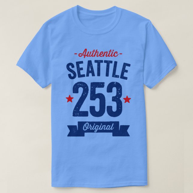 T-shirt Authentic Seattle 253 Area Code (Design devant)