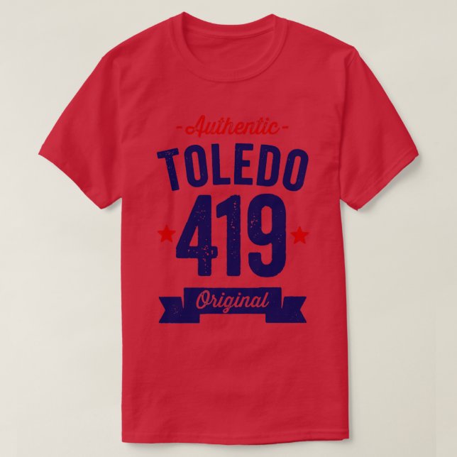 T-shirt Authentic Toledo 419 Area Code (Design devant)