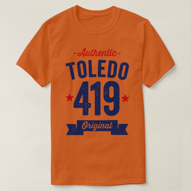 T-shirt Authentic Toledo 419 Area Code (Design devant)