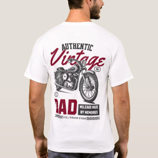T-shirt Authentic Vintage Papa Motorcycle retour imprimé T