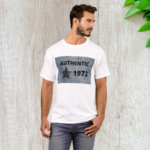 T-shirt Authentique 1972 Vintage Star Retro Anniversaire D