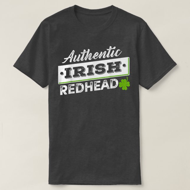 T-shirt Authentique rousse irlandaise Lucky Shamrock St Pa (Design devant)