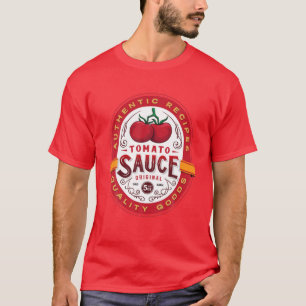 T-shirt Authentique sauce tomate bouteille Étiquette Funn