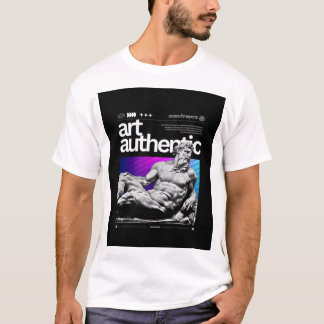 T-shirt Authentique Statue Grecque Synthwave pour Hommes