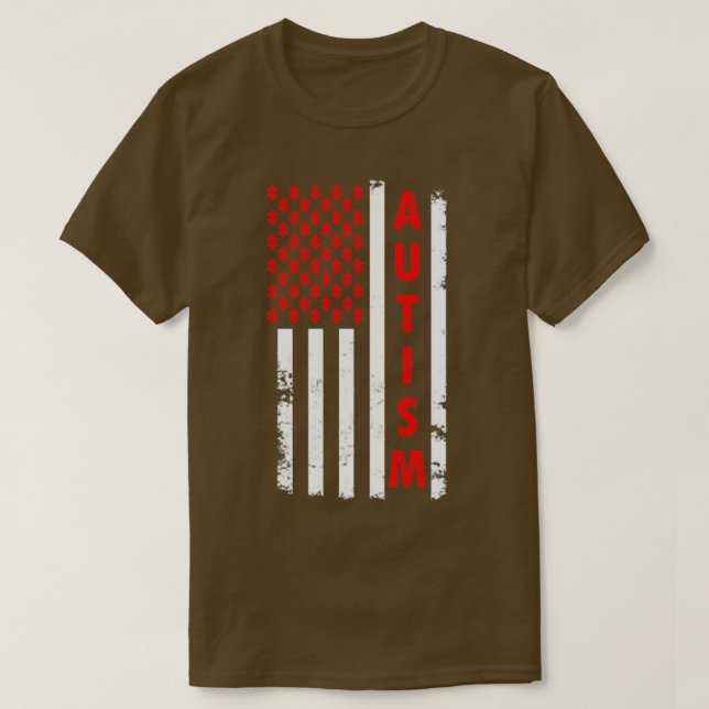 T-shirt Autism American Flag Sensibilisation sur l'autisme (Design devant)