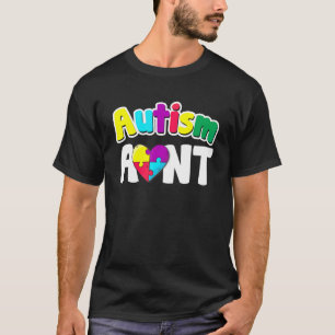 T-shirt Autism Aunt  Awareness Puzzle Pieces Colors