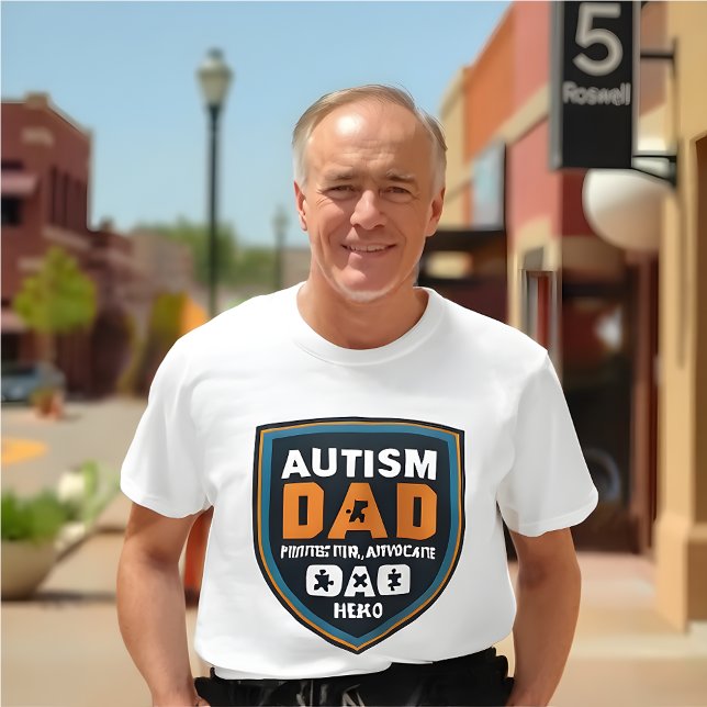 T-shirt Autism Awards Papa : Protecteur, Avocat, Héros (Autism Awareness T-Shirt- Dad)