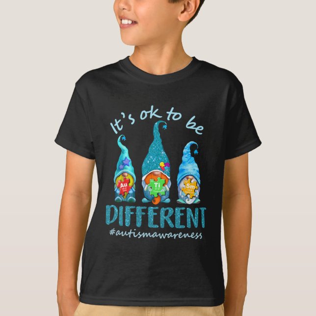 T-shirt Autism Aware Acceptance Women Kid Its Ok To Be (Devant)