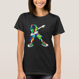 T-shirt Autism Aware Kids Dabbing Puzzle Piece Love Da