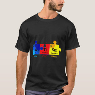 T-shirt Autism Aware Puzzle Chemical Element
