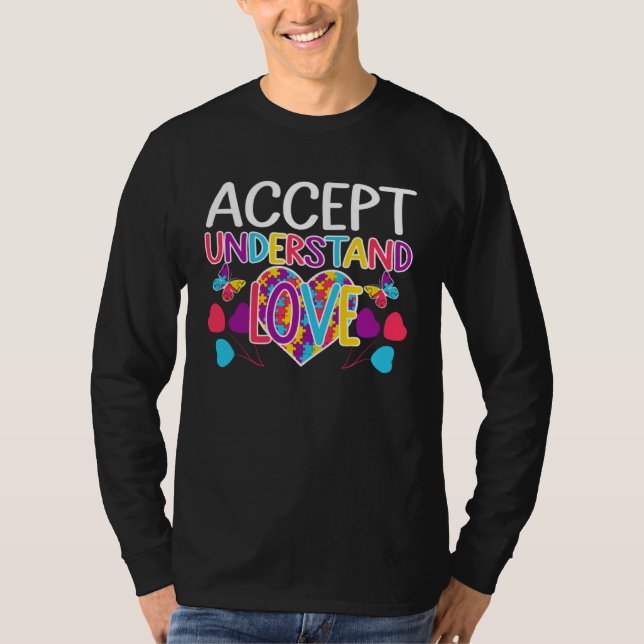 T-shirt Autism Awareness  Accept Understand Love ASD (Devant)