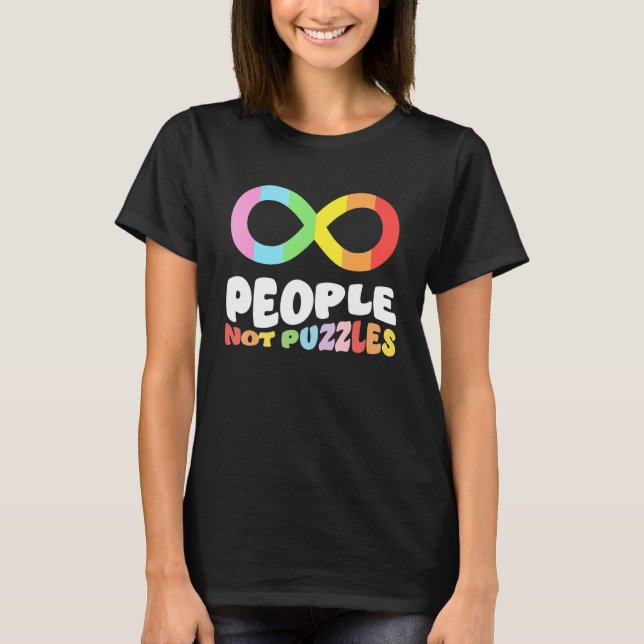 T-shirt Autism Awareness Acceptance People Not Puzzles Wom (Devant)