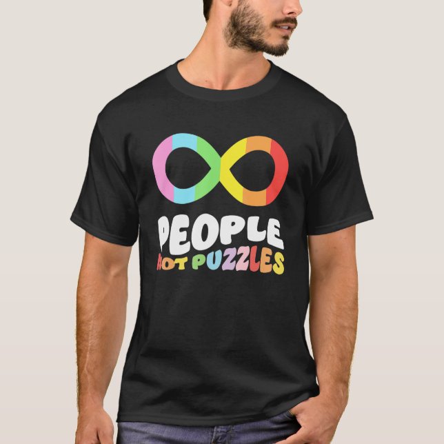 T-shirt Autism Awareness Acceptance People Not Puzzles Wom (Devant)