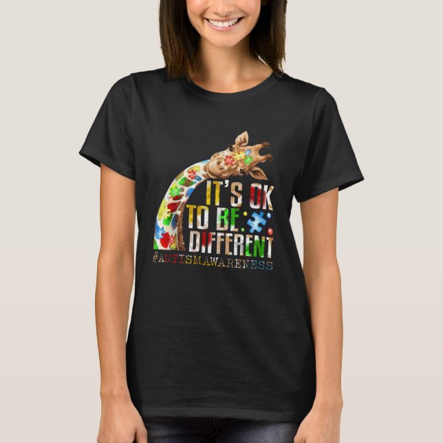 T-shirt Autism Awareness Acceptance Women Kid Its Ok To Be (Devant)