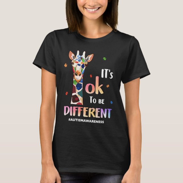 T-shirt Autism Awareness Acceptance Women Kid Its Ok To Be (Devant)