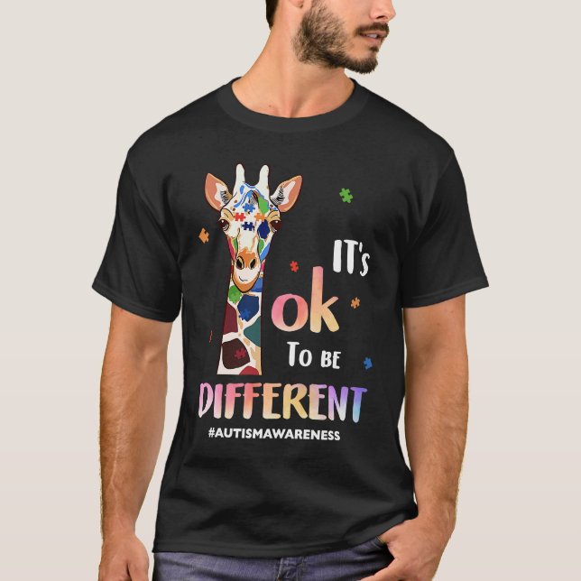 T-shirt Autism Awareness Acceptance Women Kid Its Ok To Be (Devant)