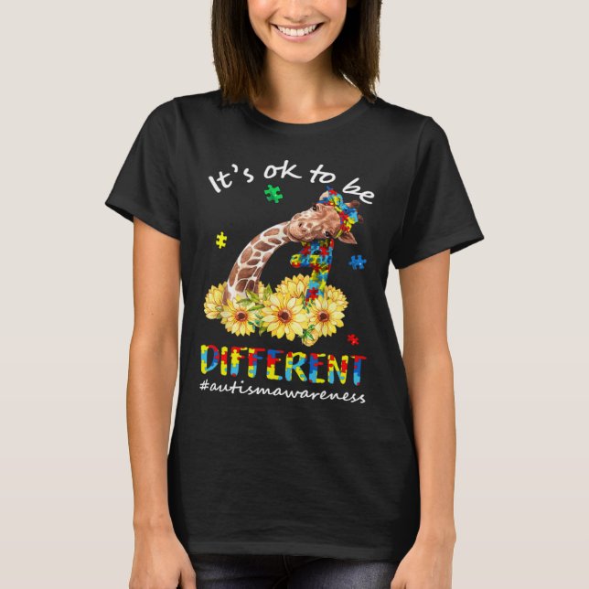 T-shirt Autism Awareness Acceptance Women Kid Its Ok To Be (Devant)