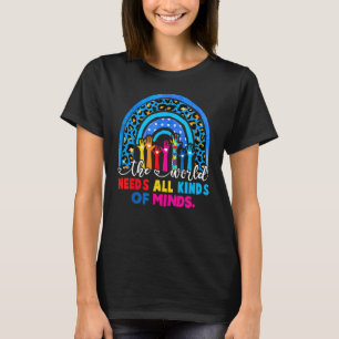 T-shirt Autism Awareness All Kinds Of Minds Autistic Rainb