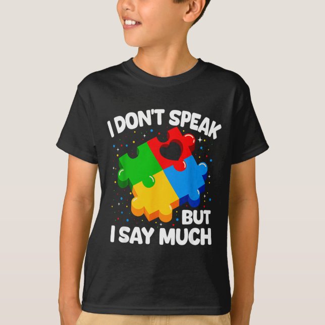 T-shirt Autism awareness asperger syndrome puzzle kids men (Devant)