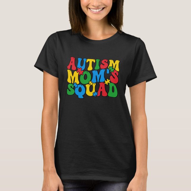 T-shirt Autism Awareness Autism Mom's Squad Puzzle Pieces  (Devant)