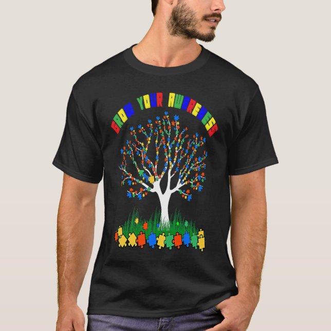T-shirt Autism Awareness Autism Tree  For Autism Kids & Me (Devant)