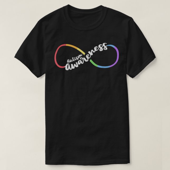 T-shirt Autism Awareness Autistic Acceptance Rainbow Infin (Design devant)