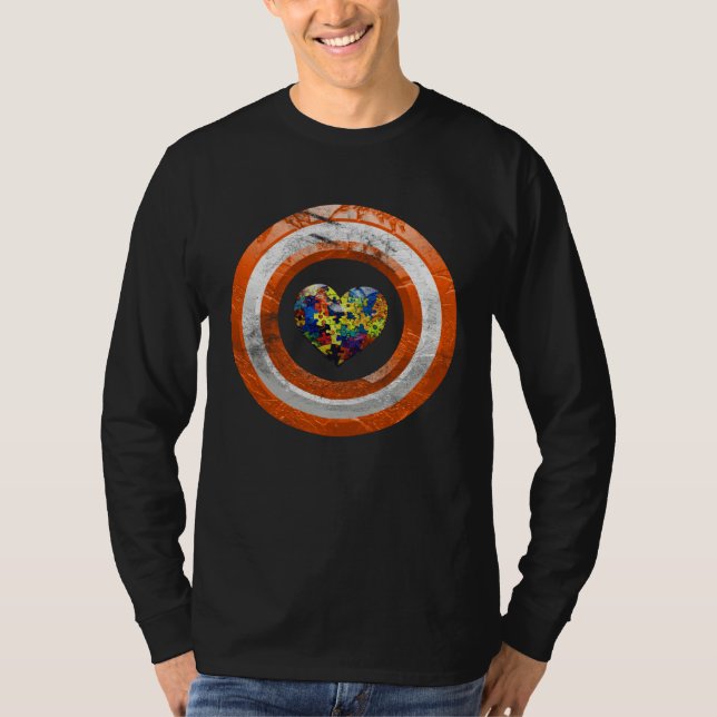 T-shirt Autism Awareness Autistic Diversity Heart Puzzle (Devant)