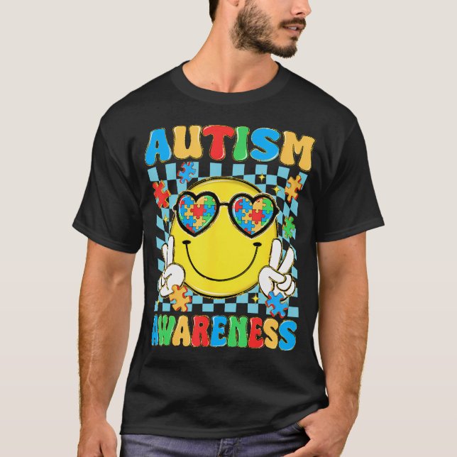 T-shirt Autism Awareness Autistic Puzzle Accept (Devant)