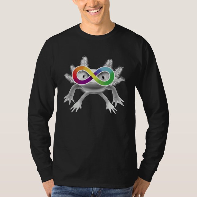 T-shirt Autism Awareness Axolotl with Infinity Symbol Glas (Devant)