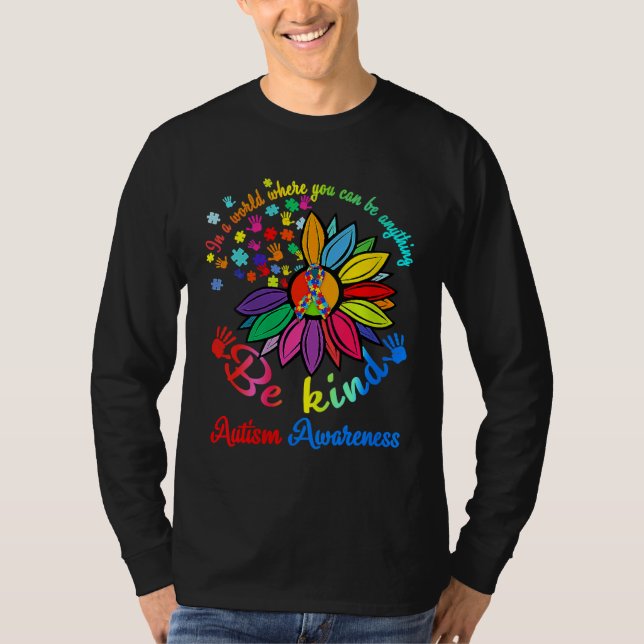 T-shirt Autism Awareness   Be Kind Puzzle Heart Kindness (Devant)